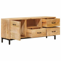Produktbild för TV-bänkar med låda Brun 110 x 30 x 46 cm Massivt mangoträ
