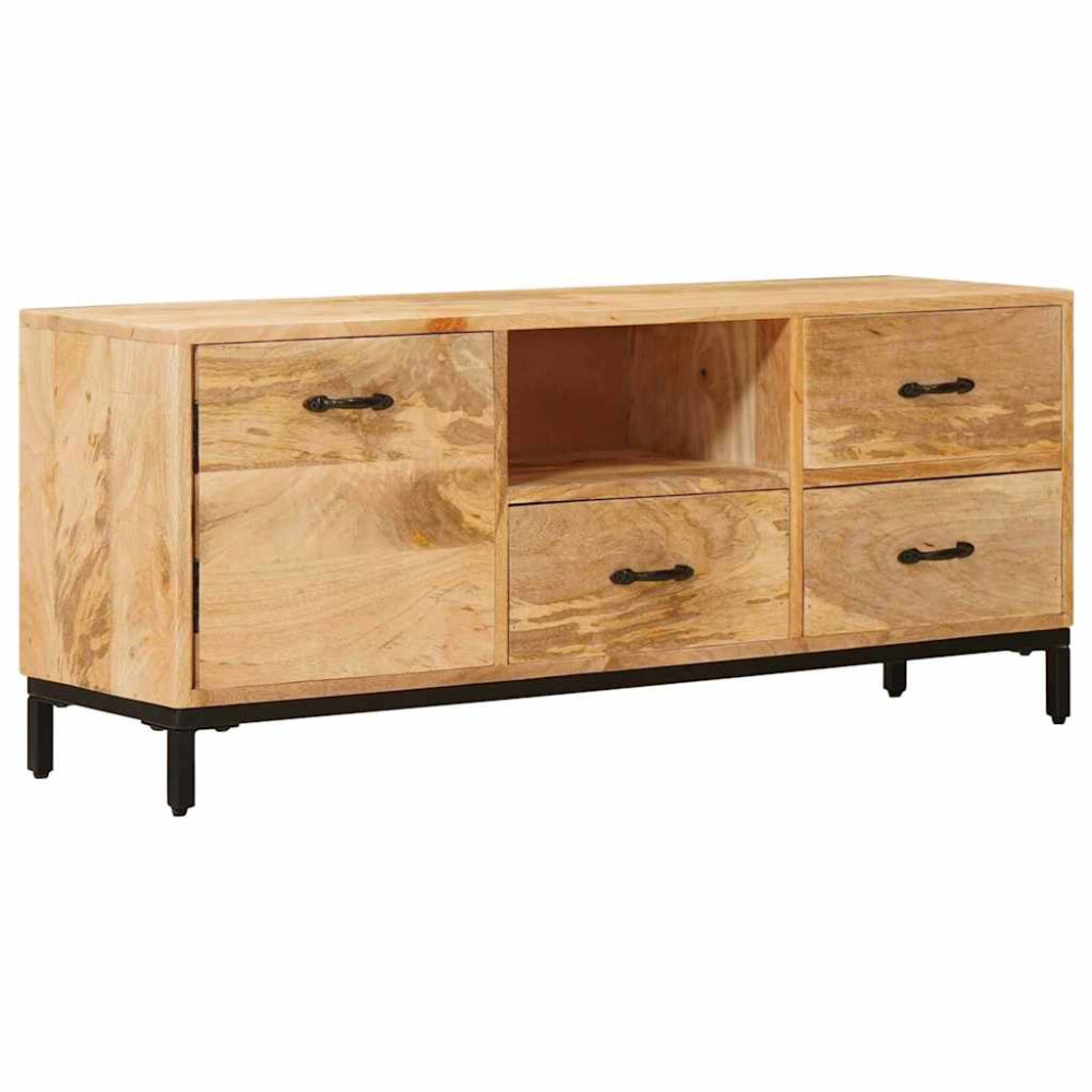 Produktbild för TV-bänkar med låda Brun 110 x 30 x 46 cm Massivt mangoträ