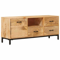 Produktbild för TV-bänkar med låda Brun 110 x 30 x 46 cm Massivt mangoträ