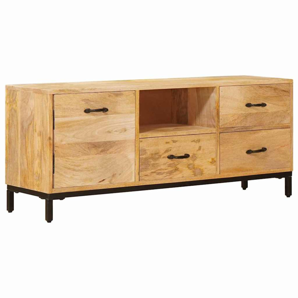 Produktbild för TV-bänkar med låda Brun 110 x 30 x 46 cm Massivt mangoträ