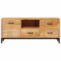 Produktbild för TV-bänkar med låda Brun 110 x 30 x 46 cm Massivt mangoträ
