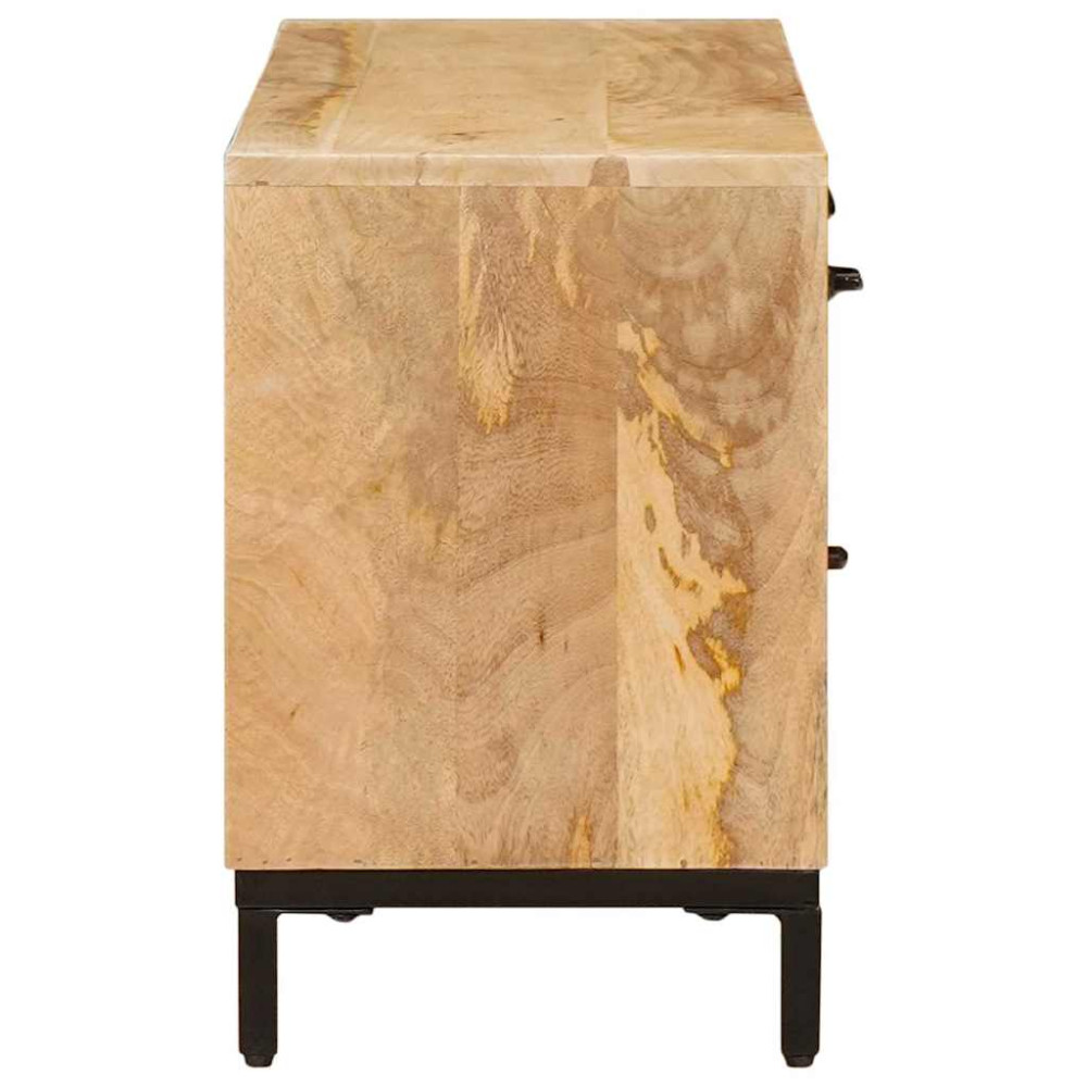 Produktbild för TV-bänkar med låda Brun 110 x 30 x 46 cm Massivt mangoträ