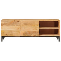 Produktbild för Förvaringsskåp med hylla Brun 110 x 30 x 40 cm Massivt mangoträ