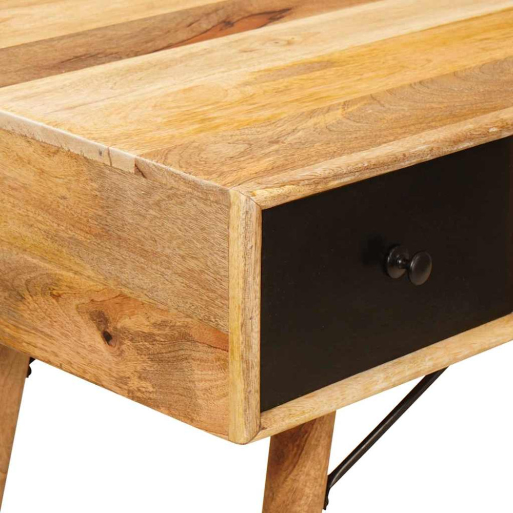 Produktbild för Skrivbord med låda Brun 110 x 55 x 76 cm Massivt mangoträ