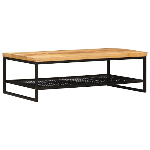 vidaXL Kaffeebord Brun och svart 110 x 55 x 35 cm Massivt mangoträ