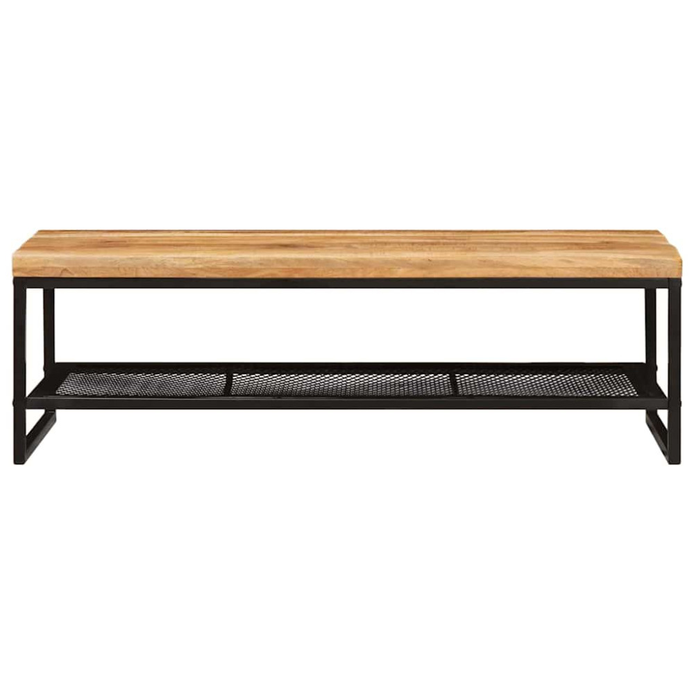 Produktbild för Kaffeebord Brun och svart 110 x 55 x 35 cm Massivt mangoträ