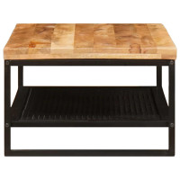 Produktbild för Kaffeebord Brun och svart 110 x 55 x 35 cm Massivt mangoträ