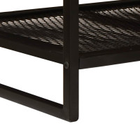 Produktbild för Kaffeebord Brun och svart 110 x 55 x 35 cm Massivt mangoträ