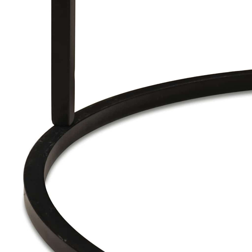 Produktbild för Nesting Kaffe Bord 3 pcs Svart Massivt Mangoträ och stål