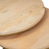 Produktbild för Nesting Kaffe Bord 2 pcs Brun Massivt Mangoträ och stål