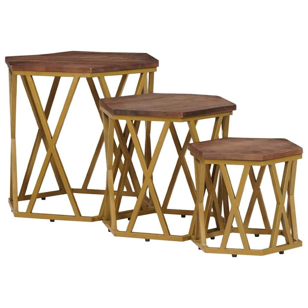 Produktbild för Soffbord Brun 55 x 55 x 50 cm Massivt mangoträ