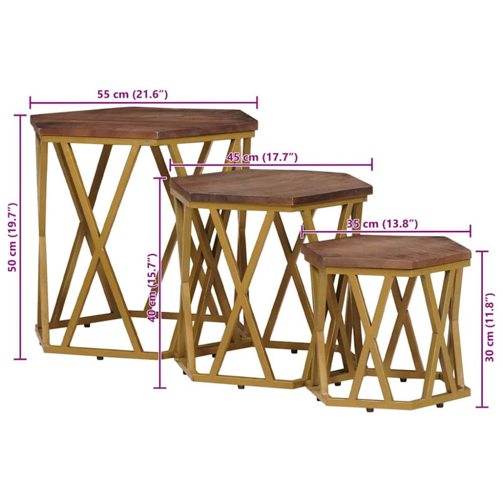 Produktbild för Soffbord Brun 55 x 55 x 50 cm Massivt mangoträ