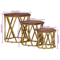 Produktbild för Soffbord Brun 55 x 55 x 50 cm Massivt mangoträ