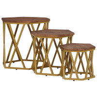 Produktbild för Soffbord Brun 55 x 55 x 50 cm Massivt mangoträ
