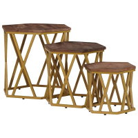 Produktbild för Soffbord Brun 55 x 55 x 50 cm Massivt mangoträ