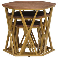 Produktbild för Soffbord Brun 55 x 55 x 50 cm Massivt mangoträ