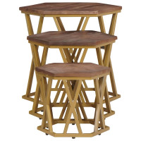 Produktbild för Soffbord Brun 55 x 55 x 50 cm Massivt mangoträ