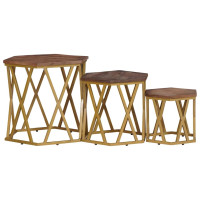 Produktbild för Soffbord Brun 55 x 55 x 50 cm Massivt mangoträ
