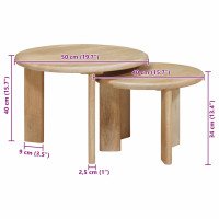 Produktbild för Nesting Kaffe Bord 2 pcs Svart Massivt mangoträ