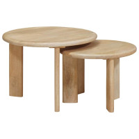 Produktbild för Nesting Kaffe Bord 2 pcs Svart Massivt mangoträ