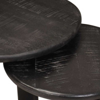Produktbild för Nesting Kaffe Bord 2 pcs Vit Massivt mangoträ