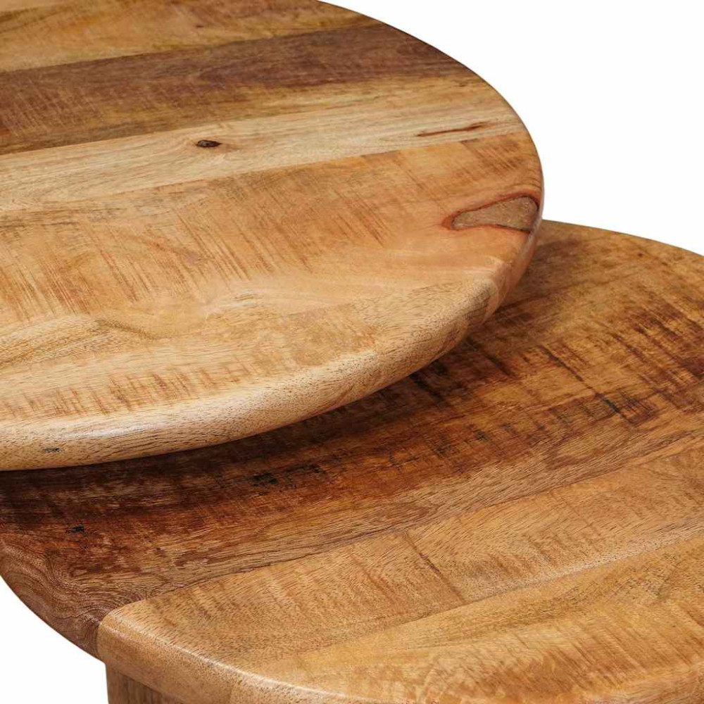 Produktbild för Nesting Kaffe Bord 3 pcs Brun Massivt mangoträ