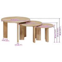Produktbild för Nesting Kaffe Bord 3 pcs Svart Massivt mangoträ