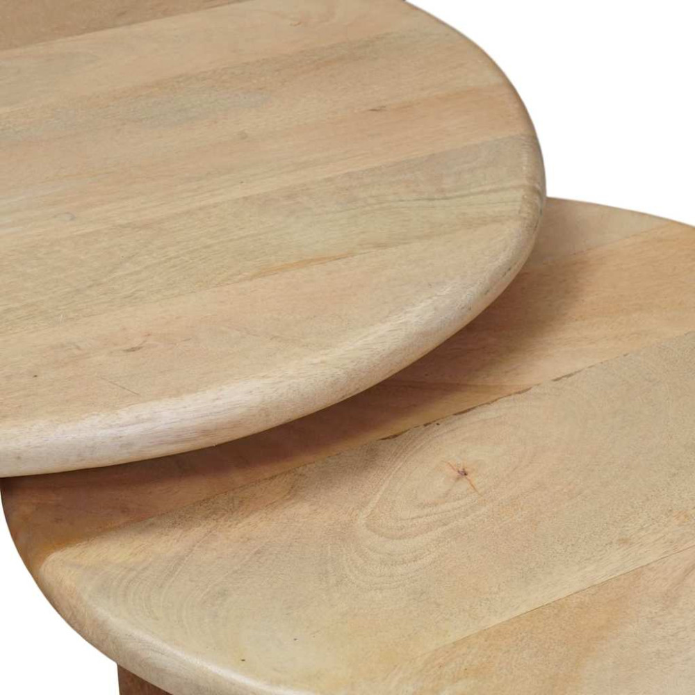 Produktbild för Nesting Kaffe Bord 3 pcs Svart Massivt mangoträ