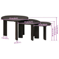Produktbild för Nesting Kaffe Bord 3 pcs Vit Massivt mangoträ