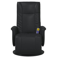 Produktbild för Svängbar massagefåtölj Svart 71 x 90 x 105 cm Konstläder