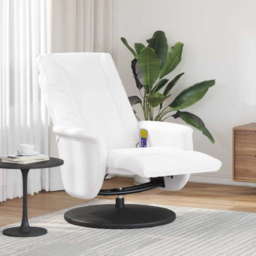 vidaXL Svängbar massagefåtölj Vit 71 x 90 x 105 cm Konstläder