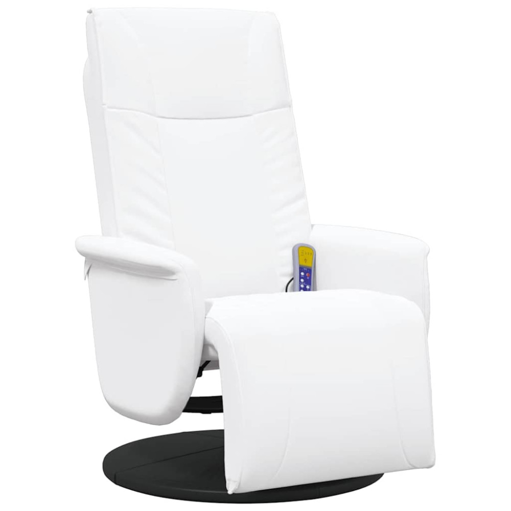 Produktbild för Svängbar massagefåtölj Vit 71 x 90 x 105 cm Konstläder