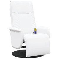 Produktbild för Svängbar massagefåtölj Vit 71 x 90 x 105 cm Konstläder