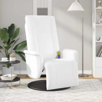 Produktbild för Svängbar massagefåtölj Vit 71 x 90 x 105 cm Konstläder