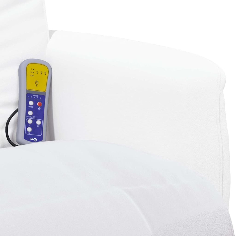 Produktbild för Svängbar massagefåtölj Vit 71 x 90 x 105 cm Konstläder