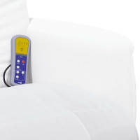 Produktbild för Svängbar massagefåtölj Vit 71 x 90 x 105 cm Konstläder