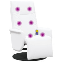 Produktbild för Svängbar massagefåtölj Vit 71 x 90 x 105 cm Konstläder