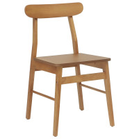Produktbild för Matstol 2 pcs Naturfärg 43 x 44,5 x 77 cm Massiv Gummiträ