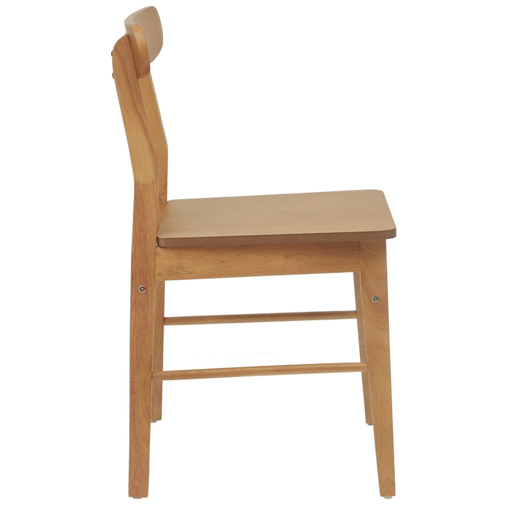 Produktbild för Matstol 2 pcs Naturfärg 43 x 44,5 x 77 cm Massiv Gummiträ
