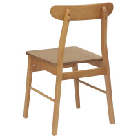 Produktbild för Matstol 2 pcs Naturfärg 43 x 44,5 x 77 cm Massiv Gummiträ