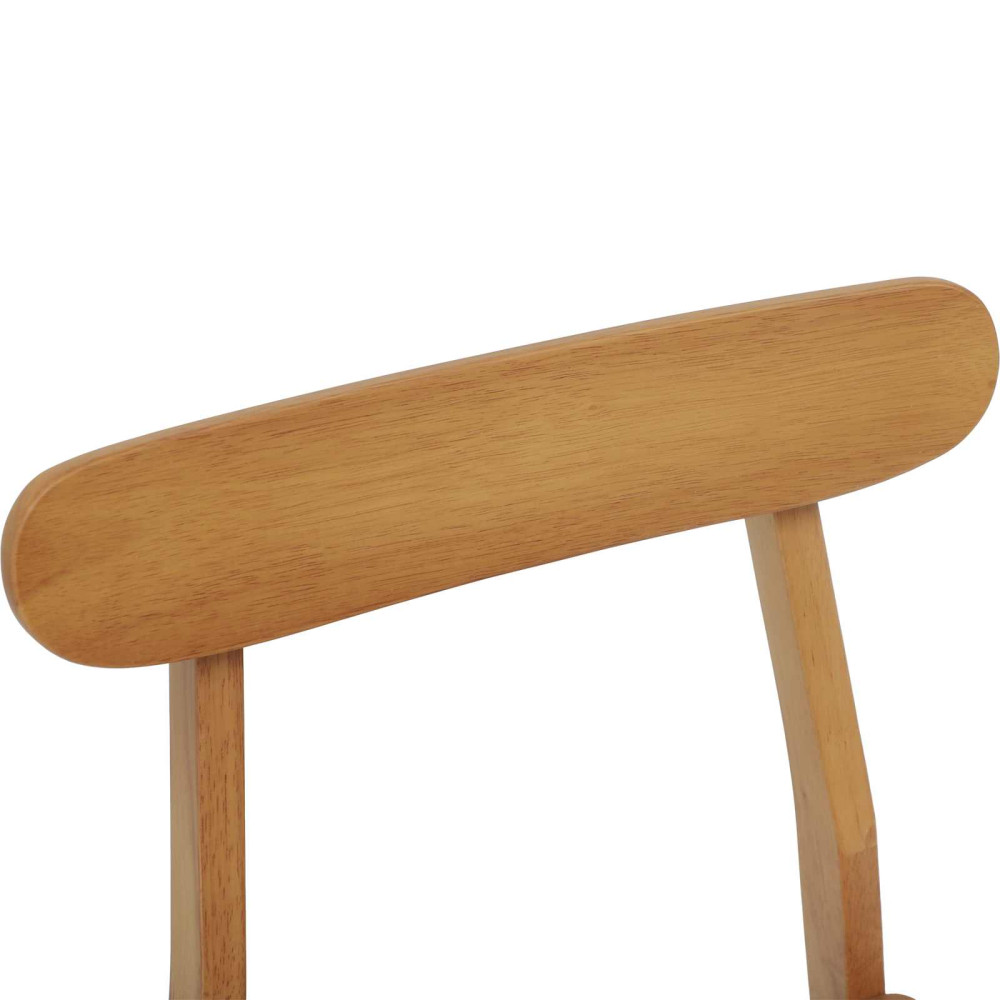 Produktbild för Matstol 2 pcs Naturfärg 43 x 44,5 x 77 cm Massiv Gummiträ