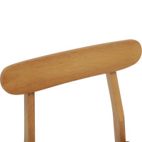 Produktbild för Matstol 2 pcs Naturfärg 43 x 44,5 x 77 cm Massiv Gummiträ