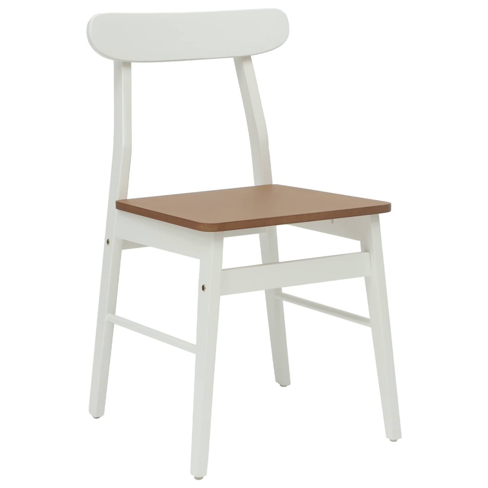Produktbild för Matstol 2 pcs Vit och Naturlig 43 x 44,5 x 77 cm