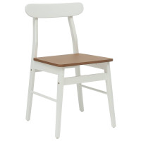 Produktbild för Matstol 2 pcs Vit och Naturlig 43 x 44,5 x 77 cm