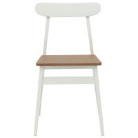 Produktbild för Matstol 2 pcs Vit och Naturlig 43 x 44,5 x 77 cm