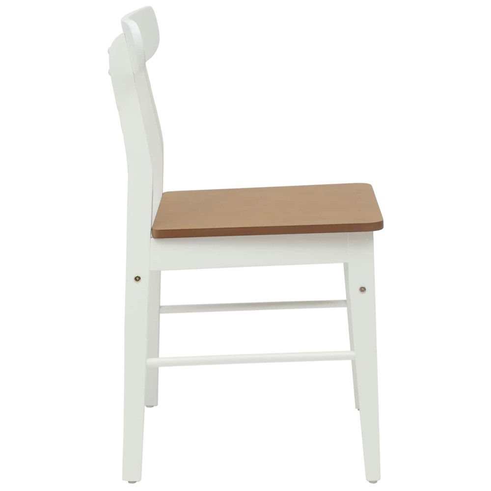 Produktbild för Matstol 2 pcs Vit och Naturlig 43 x 44,5 x 77 cm