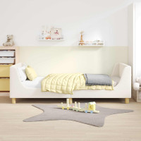 Produktbild för Barnsängram med sänggavel Gräddvit 80 x 200 cm Bouclé