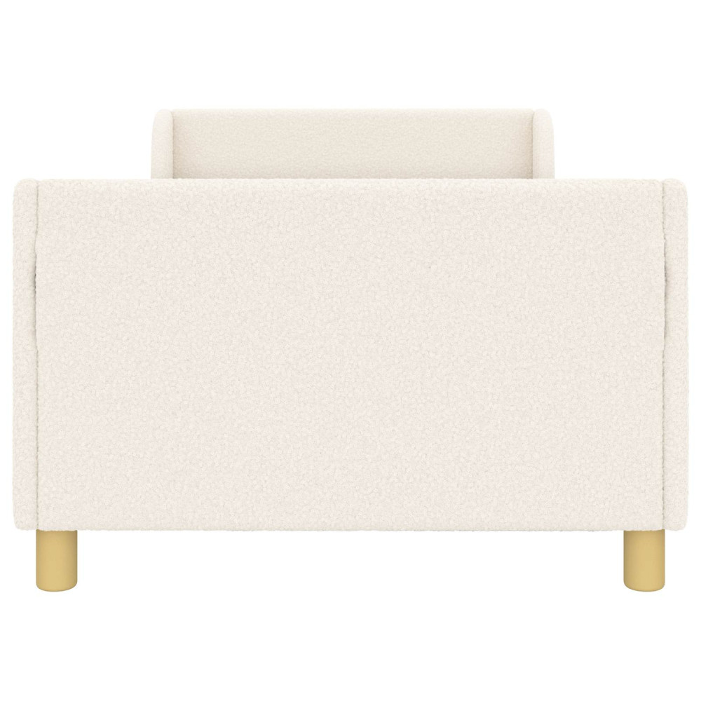 Produktbild för Barnsängram med sänggavel Gräddvit 80 x 200 cm Bouclé