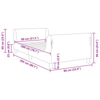 Produktbild för Barnsängram med sänggavel Gräddvit 80 x 200 cm Bouclé