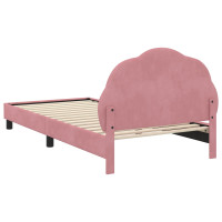 Produktbild för Barnsängram med sänggavel Rosa 80 x 200 cm Sammet